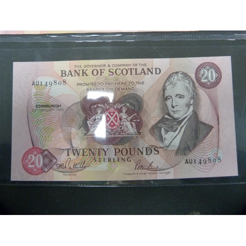 281 - Four Bank of Scotland change of prefix and last prefix £20 banknotes, all signed by Pattullo/Burt to... 