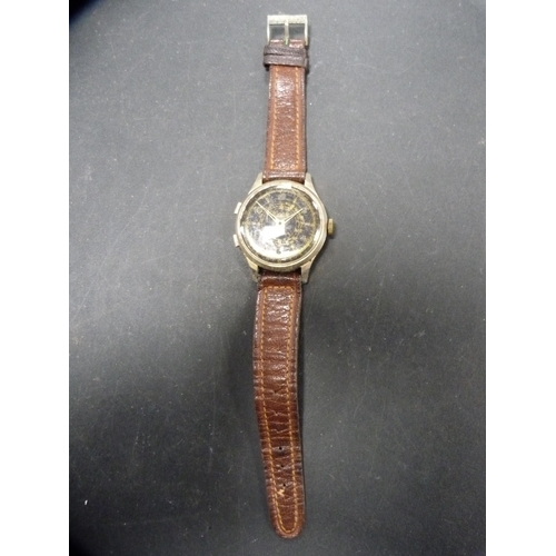 283 - Swiss antimagnetic 'Stopwatch' wristwatch, c. 1960s/70s, in stainless steel case with twin push butt... 