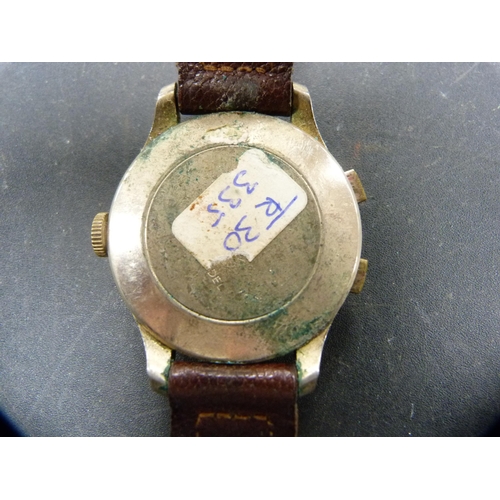 283 - Swiss antimagnetic 'Stopwatch' wristwatch, c. 1960s/70s, in stainless steel case with twin push butt... 