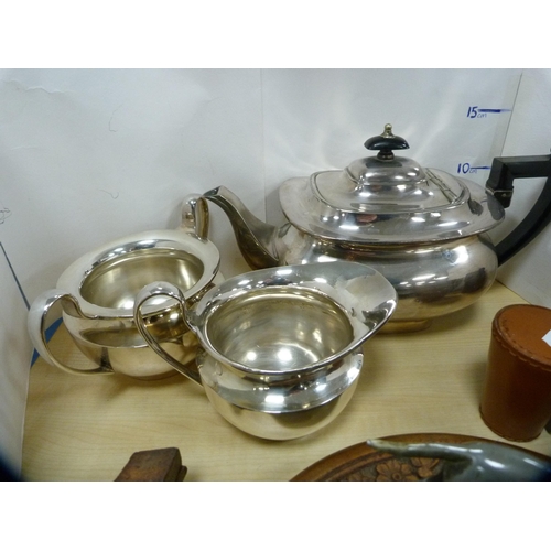 3 - Collection of EP and copper to include copper tea kettle, assorted measures, ornaments, Indian table... 