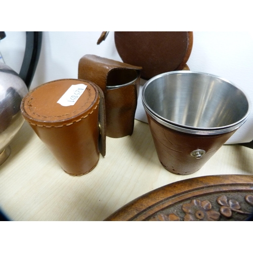 3 - Collection of EP and copper to include copper tea kettle, assorted measures, ornaments, Indian table... 