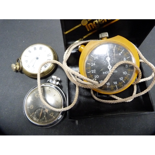 319 - Quantity of Ingersoll pocket watches, also an Ingersoll stopwatch.  (9)