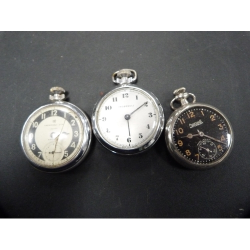 319 - Quantity of Ingersoll pocket watches, also an Ingersoll stopwatch.  (9)