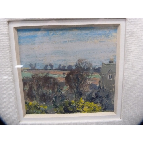 41 - Alexander Cree (Scottish, 1929 - 2014)Trees at ScotscraigPastel, 9.5cm x 10cm.  ARROld label verso f... 