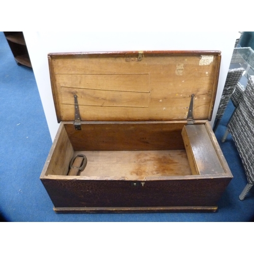 443 - Antique scumbled pine blanket chest.