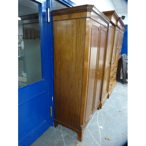 450 - Mahogany two-door wardrobe.