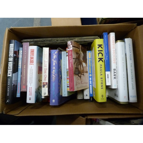 6 - Three cartons of miscellaneous general books to include biography, history, novels, reference etc.