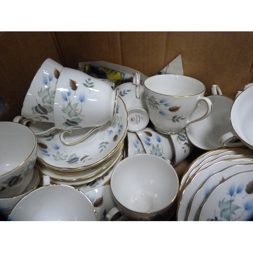 80 - Carton containing a large Colclough tea and dinner set.