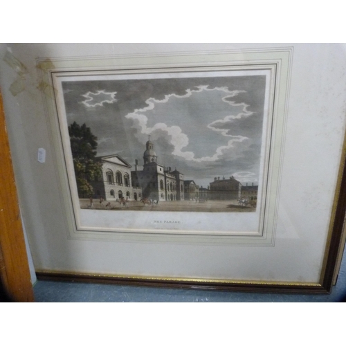 82 - Group of prints, antique giltwood picture frame, gilt gesso frame and other frames.