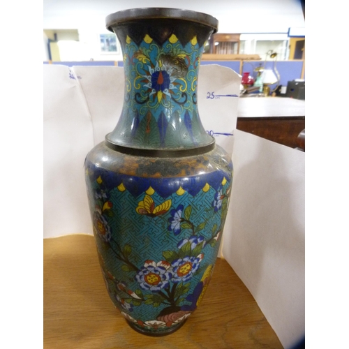 98 - Two large antique cloisonné vases.  (2)