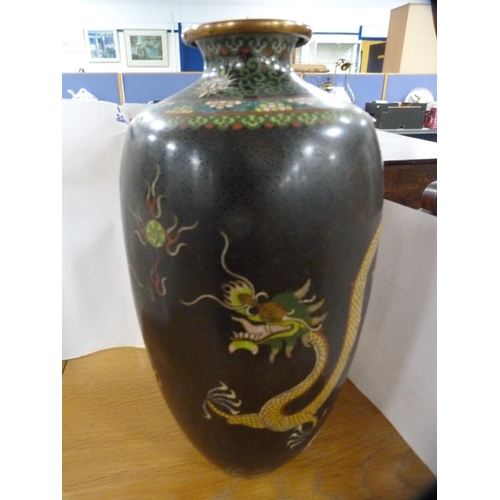 98 - Two large antique cloisonné vases.  (2)