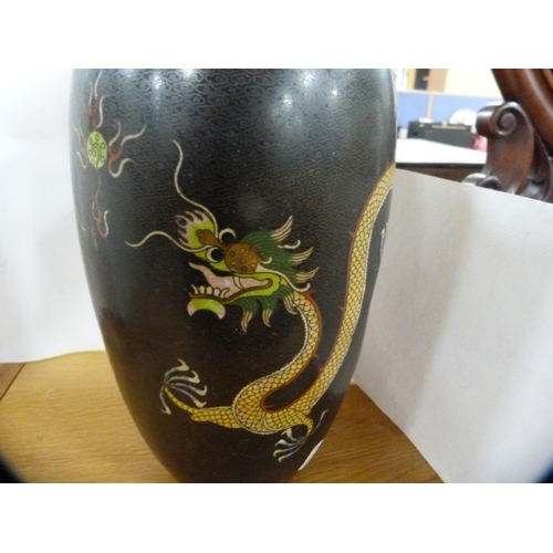 98 - Two large antique cloisonné vases.  (2)