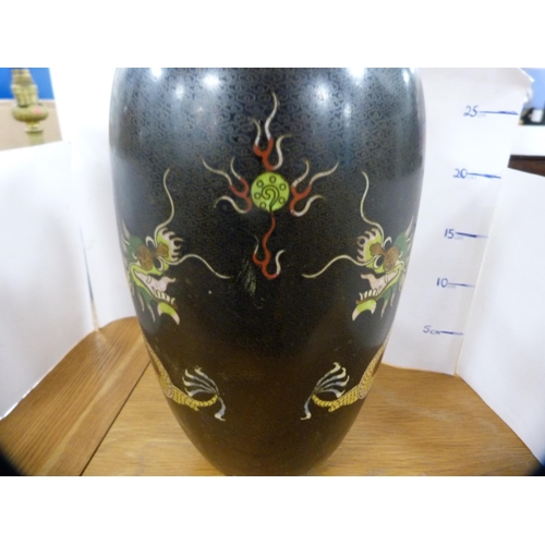 98 - Two large antique cloisonné vases.  (2)