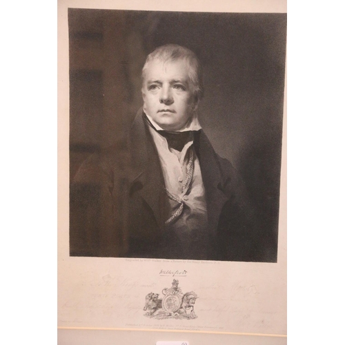 20M - Engraving of William Markham, 42cm x 29cm in satin birch frame 57cm x 41cm and another of Sir Walter... 