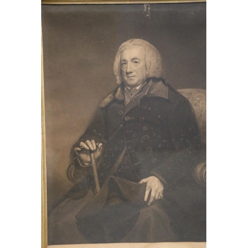 20M - Engraving of William Markham, 42cm x 29cm in satin birch frame 57cm x 41cm and another of Sir Walter... 