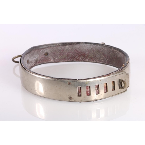 361 - Victorian? leather and white metal dog collar inscribed 'Sir George Clerk Bart'.