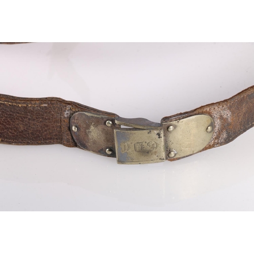 362 - Early brown leather and white metal belt by Thornhill of Bond Street bearing the initials 'GDC'.