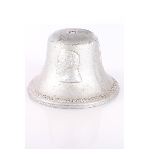 375 - RAF Benevolent Fund cast metal bell made from the metal of a shot down German Aircraft from WWII, an... 