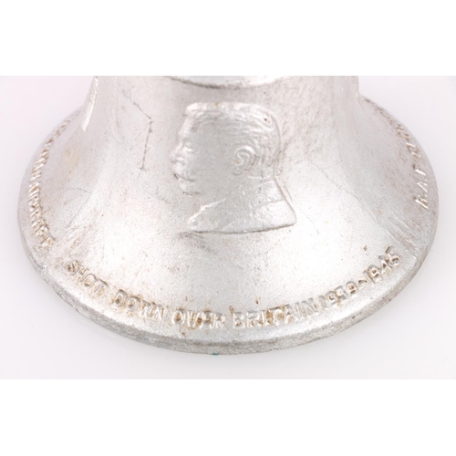 375 - RAF Benevolent Fund cast metal bell made from the metal of a shot down German Aircraft from WWII, an... 