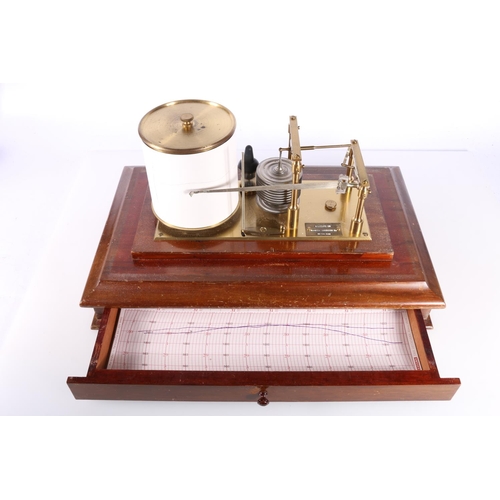 93 - J Lizars Ltd of Edinburgh barograph in mahogany case, 37cm.