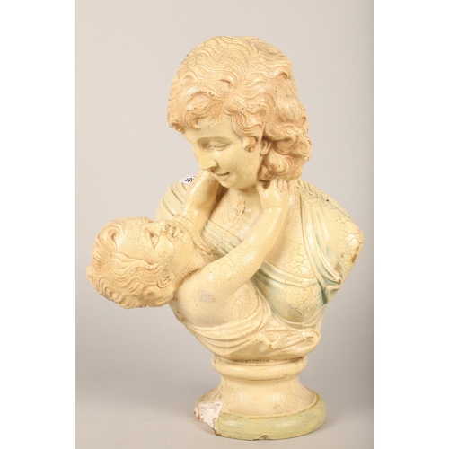 498 - Bust of mother and child, approx. 45cm heigh