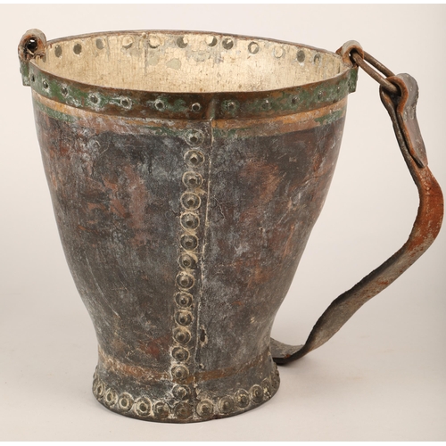 506 - Antique leather fire bucket