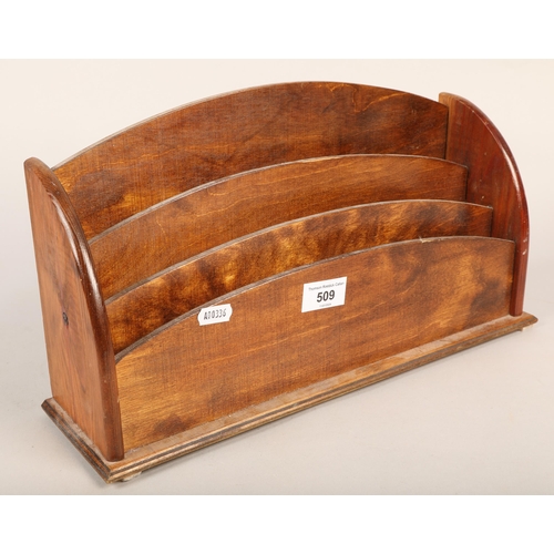 509 - Letter rack with hardwood embroidered stand