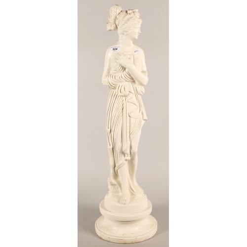 524 - Bust of classical lady, 78cm height