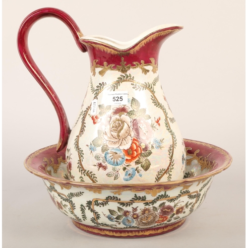 525 - Large Rine Porcelain jug and bowl