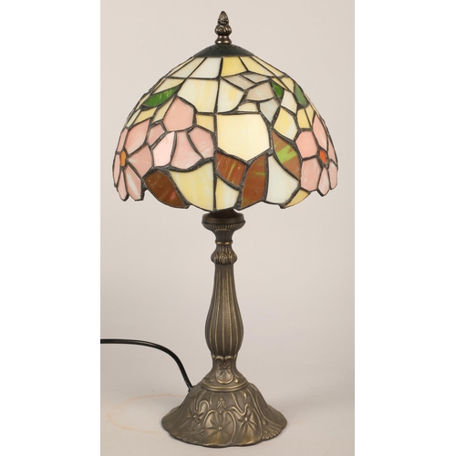 529 - Tiffany-style lamp with brass stem