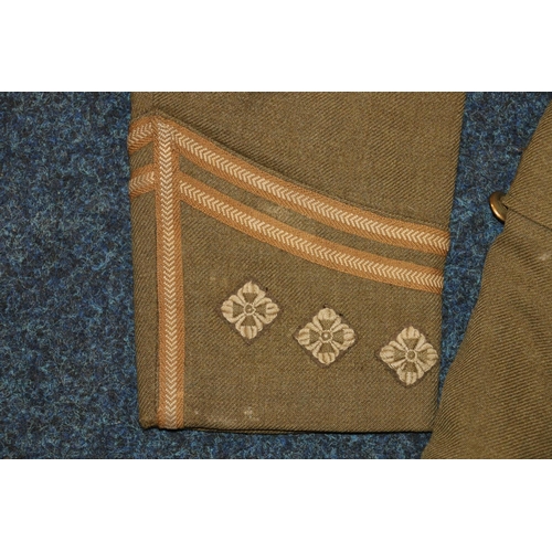 349C - WWI British army green khaki jacket, the interior with Anderson and Sons of Edinburgh label penned '... 