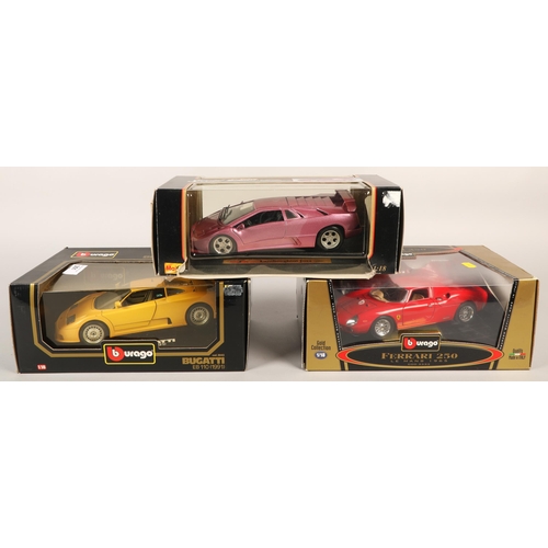 351 - Three model cars - Ferrari 250, Bugatti EB 110 & Lamborghini Jota