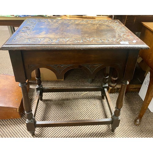 463 - Carved oak window table