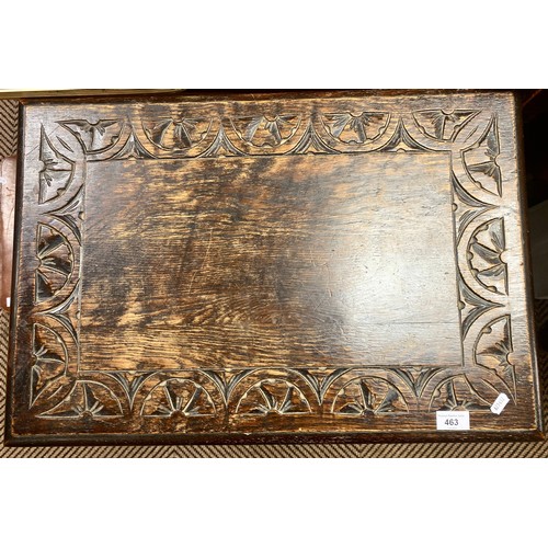 463 - Carved oak window table