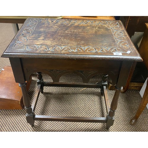 463 - Carved oak window table