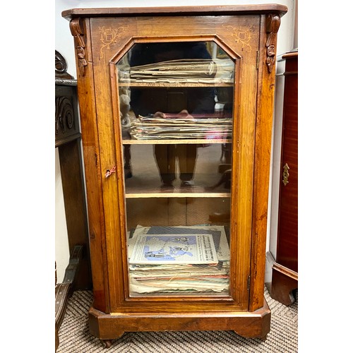 504 - Victorian walnut inlaid music cabinet