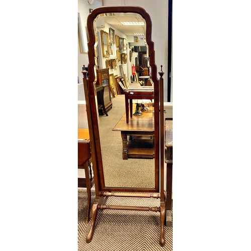 500 - Tall hardwood dressing mirror, 164cm height