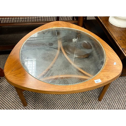 527 - Oak coffee table with glass top