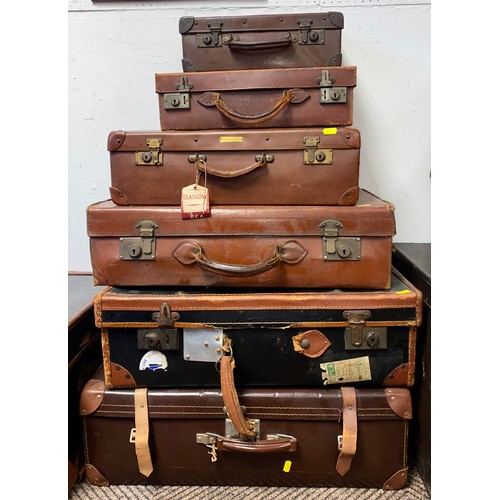 474 - Six assorted suitcases of various sizes