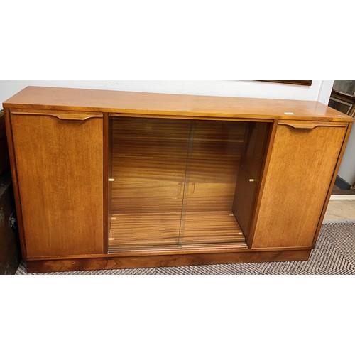 468 - Mid-century console cabinet with sliding glass doors