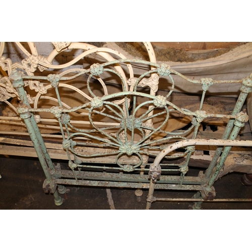 253B - Three Victorian wrought iron single bed frames.