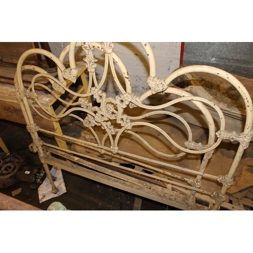 253B - Three Victorian wrought iron single bed frames.