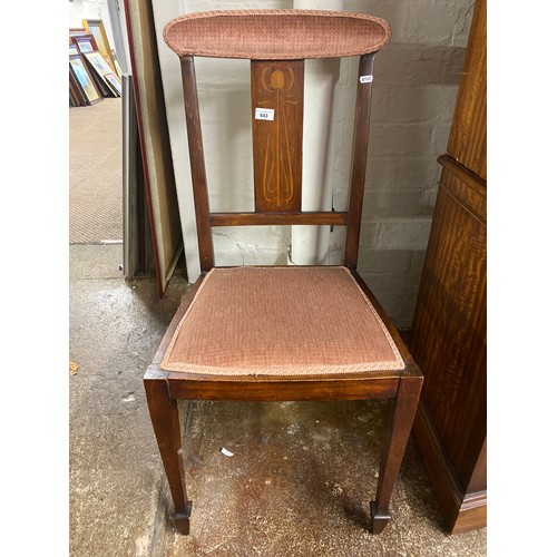 543 - Edwardian mahogany chair with pink upholstery