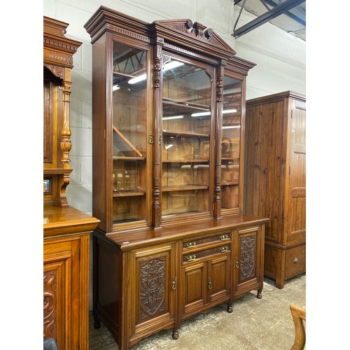 552 - Victorian Break front bookcase over cupboard