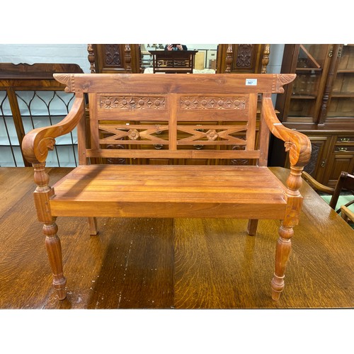 567 - Childs hardwood contemporary bench 33 x 70 x 65 cm