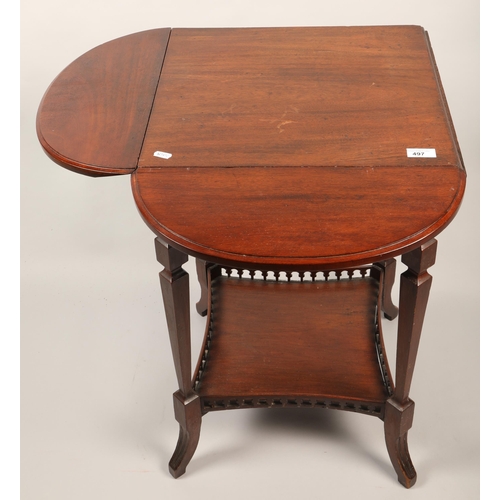 497 - Small mahogany drop leaf table