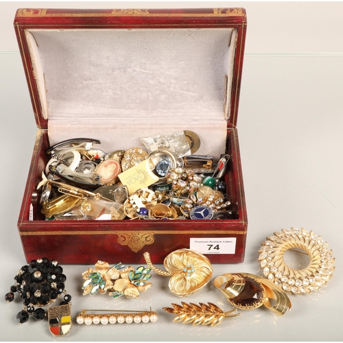 74 - Large quantity of costume jewellery, composed mostly of brooches