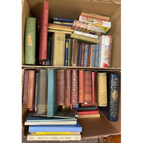 373 - Two boxes of books to include books by Tennyson, Dickens, etc