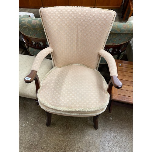 583 - Upholstered open arm chair