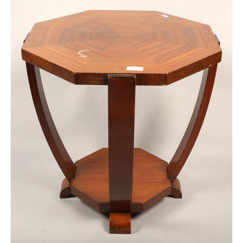 492A - Art Deco style occasional octagonal table with shelf 52 x 52 x 52 cm